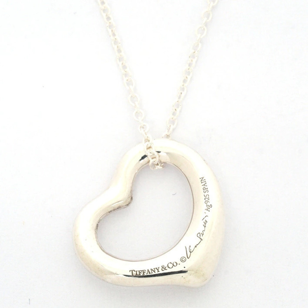 Tiffany Co Elsa Peretti Open Heart Silver Pendant